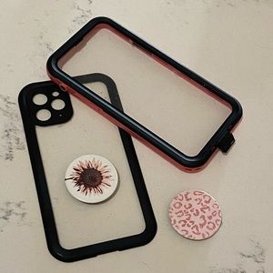 iPhone 11 Pro Waterproof Case plus 2 Popsockets